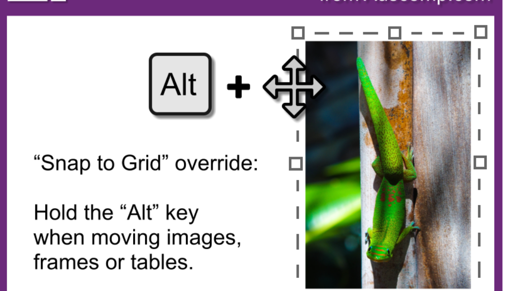 Tips and Tricks for OneNote users: Hold the “Alt” key when moving images, frames and tables to override “Snap to Grid”. Please share.