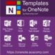 Medley of Free and Pro MS OneNote templates.