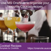 Organize your favourite cocktail or mocktail recipes with this MS OneNote template.
