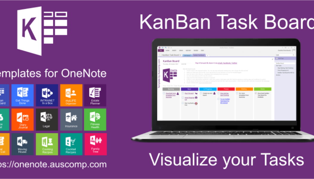 You can visualize your #tasks using #kanban for #onenote. Another #template from @auscomp. Please RT