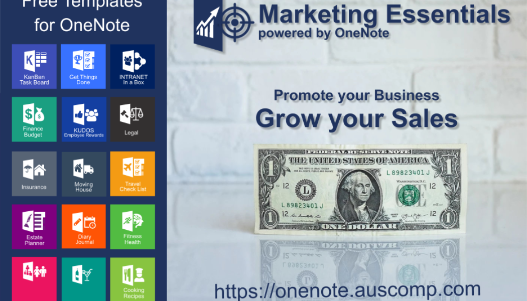 Marketing Essentials powered by OneNote. Promote your Business & Grow your Sales. Please RT.