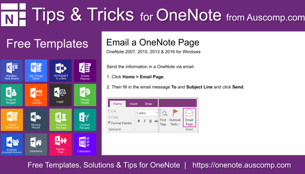 Tips and Tricks for OneNote users: Email a OneNote Page. Please share.