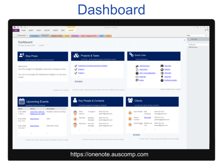 intranet-dashboard-templates-for-onenote-by-auscomp