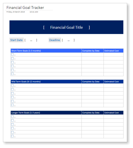 GTD Smart Goals (Financial Goal Tracker) - Productivity Solutions by ...