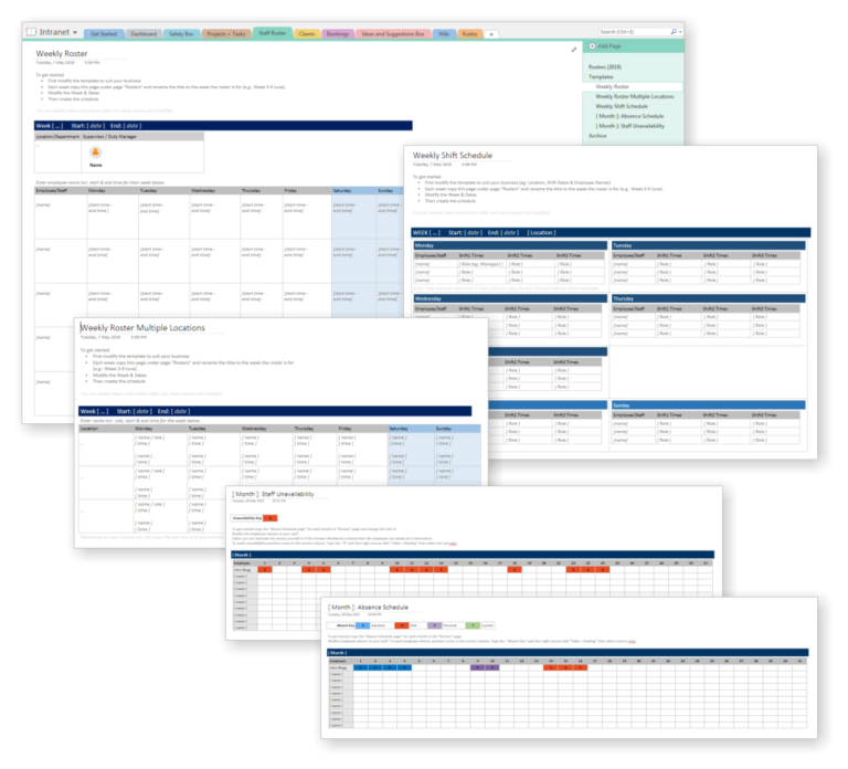 Staff Roster powered by OneNote - Productivity Solutions by Auscomp.com