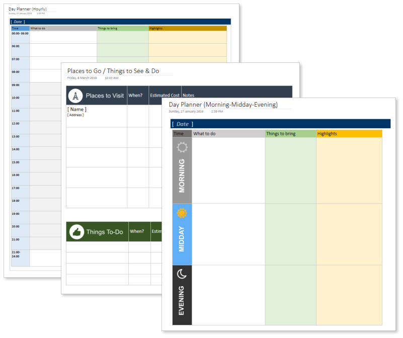 onenote travel planner template