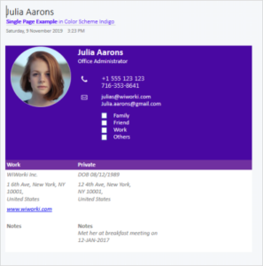 Address Book for OneNote