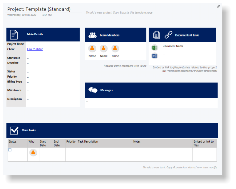 Project Management powered by OneNote - Templates for OneNote by ...