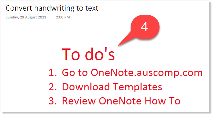 onenote convert handwriting to text android