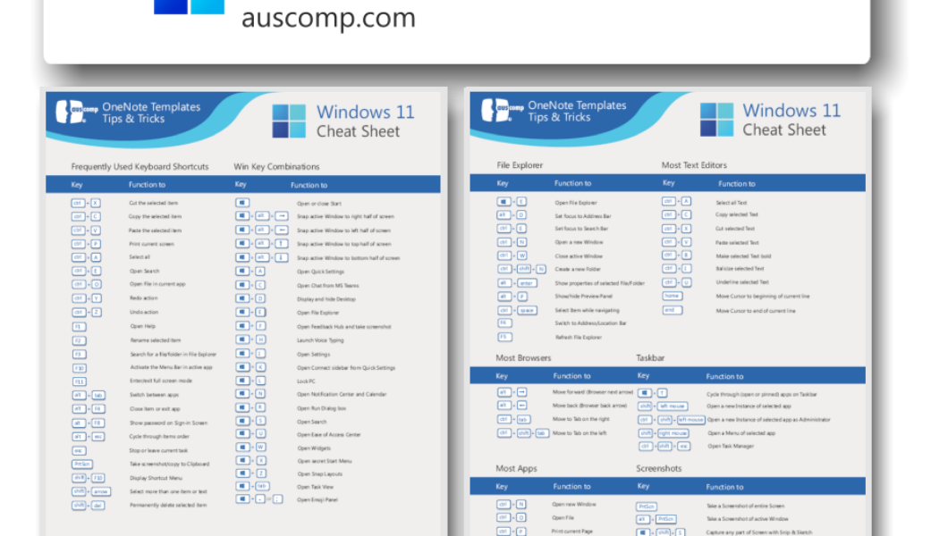 Windows 11 Cheat Sheet