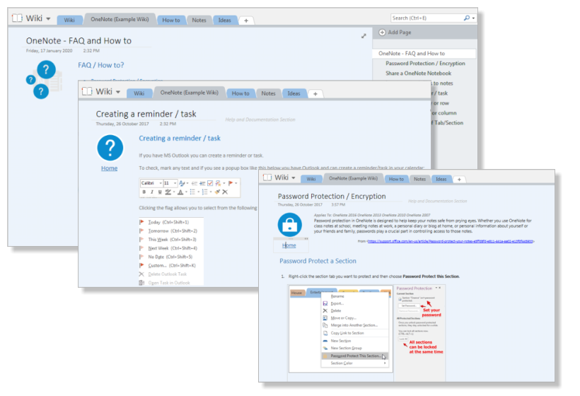 OneNote Wiki Templates
